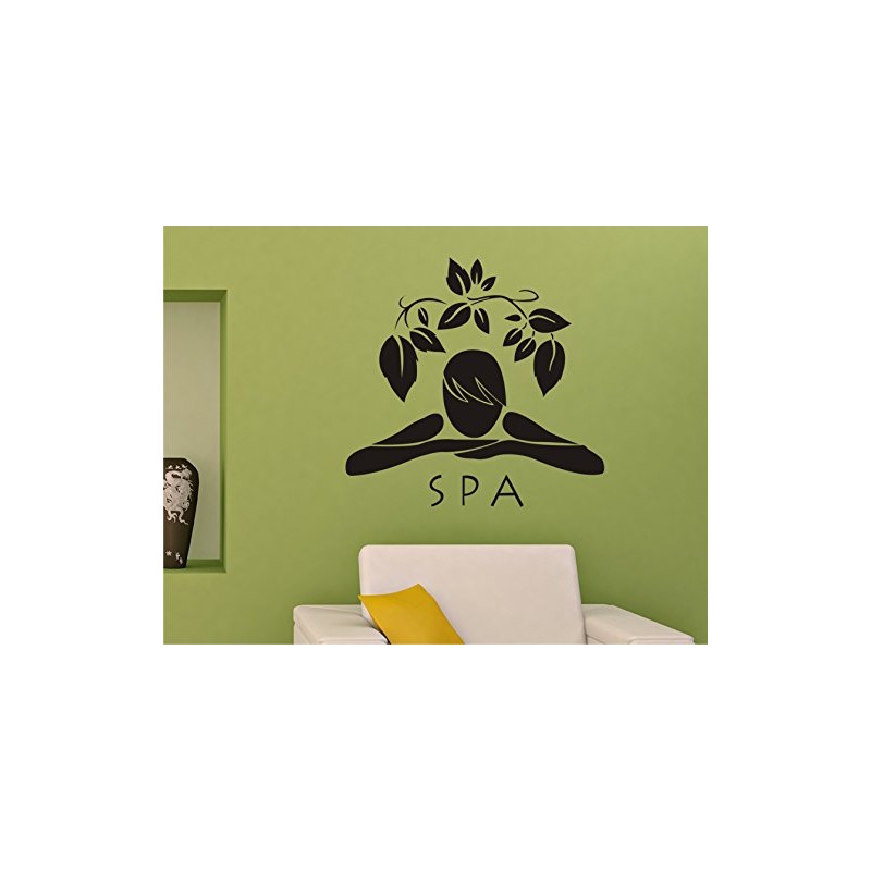 Heaven Decors Spa Girl Black Wall Decal Wall Sticker and