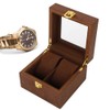 Wooden Watch Case 2 Slot Clamshell Watch Storage Box Organizer