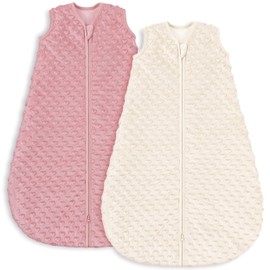Yoofoss Pack of 2 Baby Winter Cotton Sleeping Bags 1.5 Tog Warm Baby Winter Sleeping Bag Soft Baby Sleeping Bag Newborn 18–24 Months, Perfect for Winter, Beige and Apricot