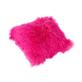 Genuine Mongolian Sheepskin Cushion Pillowcase 30x30cm (big variety of colours) JAY15 colour light pink / purple