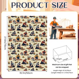 Pineraap - 12 hojas de papel de embalaje de carpintero, herramientas de carpintería y artesanos, papel decorativo para manualidades para proyectos de bricolaje, cumpleaños, día del padre o