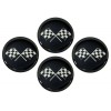 EC Products Corvette Emblem Set Wheel Cross Flag Black 2"