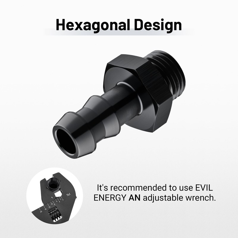 EVIL ENERGY 6AN ORB Male to 3/8" Barb Straight Fitting