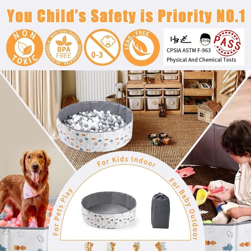 Ball Pit, Ball Pool, Foldable Playground for Baby, Children, Children's