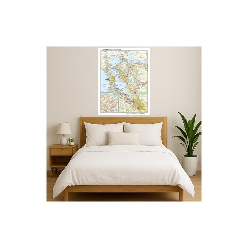 San Francisco, California Wall Map, large - 22.75" x 29"