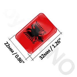 SkinoEu® 2 x 3D Sticker Albania Albanian Flag F 66