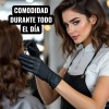 Guantes Descartables Antideslizantes Ambiderm Nitrilo Color Negro Talle Extra Chica