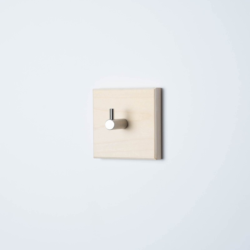 WOODS Square Wooden Coat Hooks, Handmade in Bavaria, Individually or
