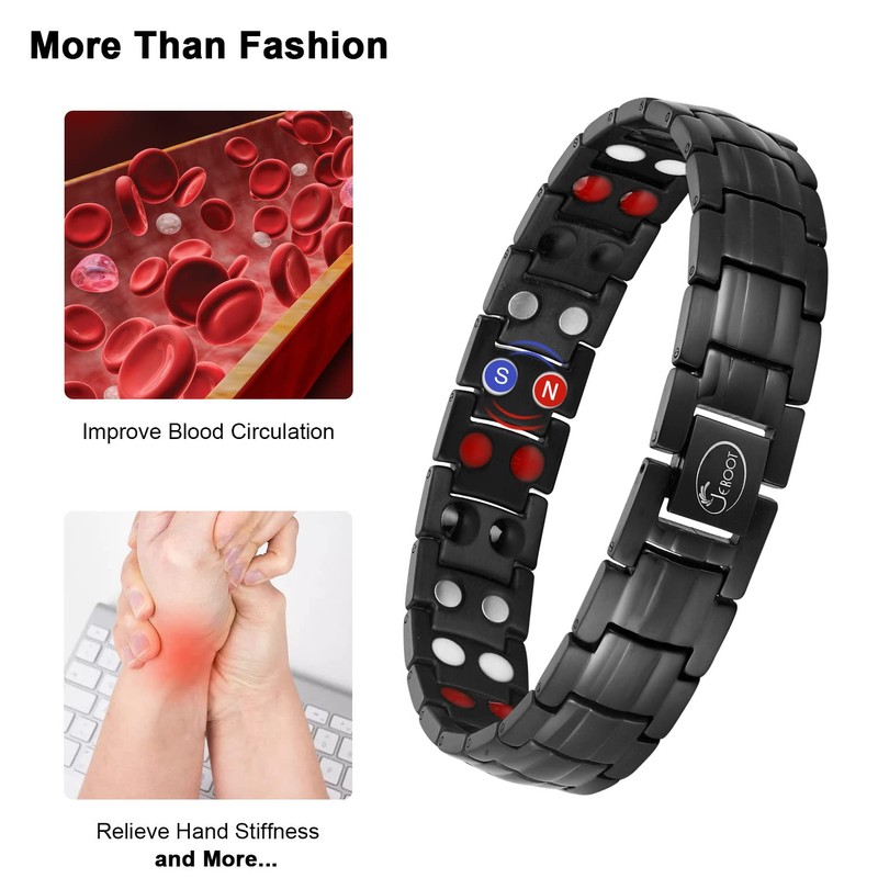 JEROOT Magnetic Bracelets for men,Pure Titanium Magnetic Therapy Bracelet,3500 Gauss