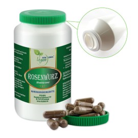 VITA IDEAL Vegan® ROSENWURZ - Wurzel 180 KAPSELN - RHODIOLA rosea - Tagesportion 840mg ROSENWURZWURZEL, natürlich, pflanzlich & ohne Zusatzstoffe,