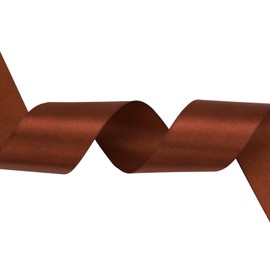 Baocuan 1 inch Brown Satin Ribbon 50 Yards Solid Fabric Ribbons Roll for Wedding Invitations, Bridal Bouquets, Sewing, Party Decorations, Gift Wrapping and More