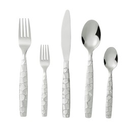 Bon Mosaic 20-Piece Stainless Steel Flatware Silverware Cutlery Set, Include Knife/Fork/Spoon, Mirror Polished, Dishwasher Safe, Service for 4