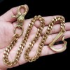 WDJZWZD Solid Brass U Shape Fish Hook Keychain Wallet Chain