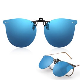 Hifot Sunglasses Clip for Glasses, Polarised Sunglasses for Glasses Wearers Attachment Flip-up Clip On Sunglasses for Men and Women