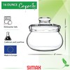 SIMAX Borosilicate Glass Sugar Bowl with Lid, 16 Ounce, Clear,