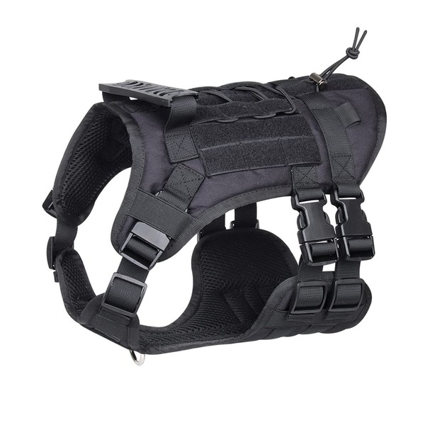 FEimaX Tactical Dog Harness No Pull Adjustable Pet Harness, Military
