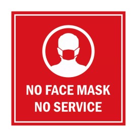 Signs ByLITA Square No Face Mask No Service Sign (Red) - Medium 6 x 6"