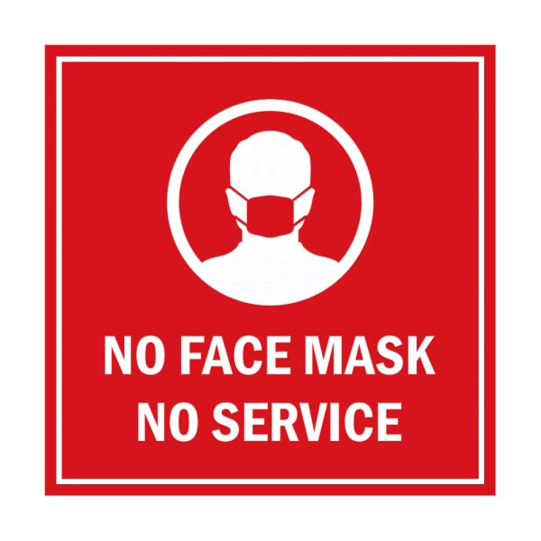 Signs ByLITA Square No Face Mask No Service Sign (Red)