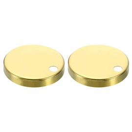 uxcell 2Pcs Toilet Seat Hinge Cover, 60mm Stainless Steel Toilet Pan Top Fixing Decorative Covers, Toilet Seat Hinge Fixings Covers Toilet Hardware, Gold