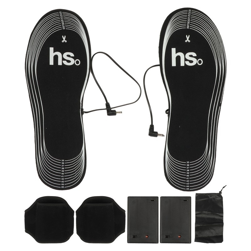 1Pair Heated Insoles Electric Insoles 4.5V Battery Powered Soft Carbon