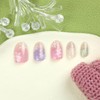 TBRZTR Christmas Gradient Press on Nails Short Artificial Acrylic Fake