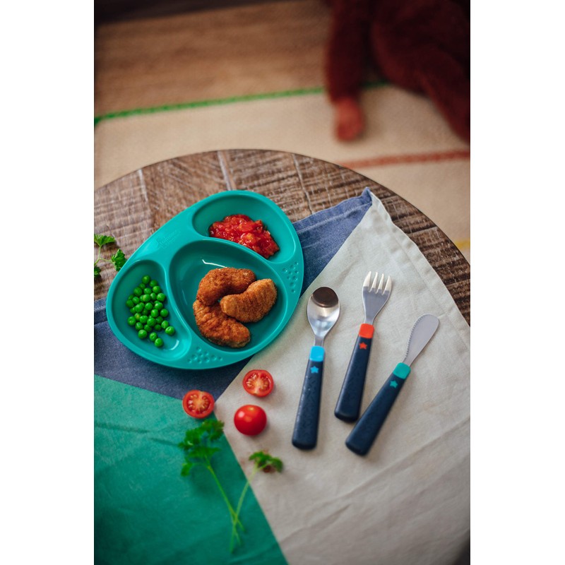 Tommee Tippee Big Kids Stainless Steel First Cutlery Set, Rounded