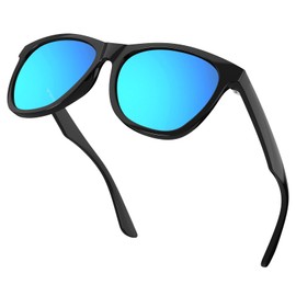 WISTON XXL Size Large Polarized Sunglasses for Men Lightweight Wide Sun Glasses for Big Heads Men UV400 Protection 8140 Blue