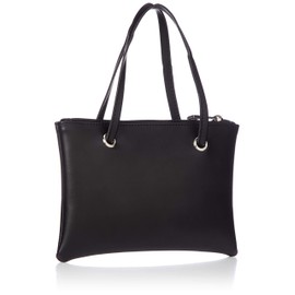 Design KoreaDot Com 8C10DCB2-GD01 Square Mini Tote Bag, Plain, PU Leather, Lightweight, Handbag, Small, Simple, Women's Bag, Black