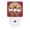 Uiaoiais Christmas Gnome Red Black Plaid Night Light for Kids,