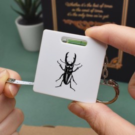 Azeeda 'Black Beetle' Keyring Tape Measure/Spirit Level Tool (KM00039626)