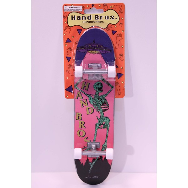 HANDBROS Handboard Skateboard 27cm 10.5 inch Tech Large Finger Board W/Grip 'SKRELETON'