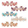 Framendino, 5 Pack Crystal Metal Hair Barrettes Glitter Sparkly Butterfly