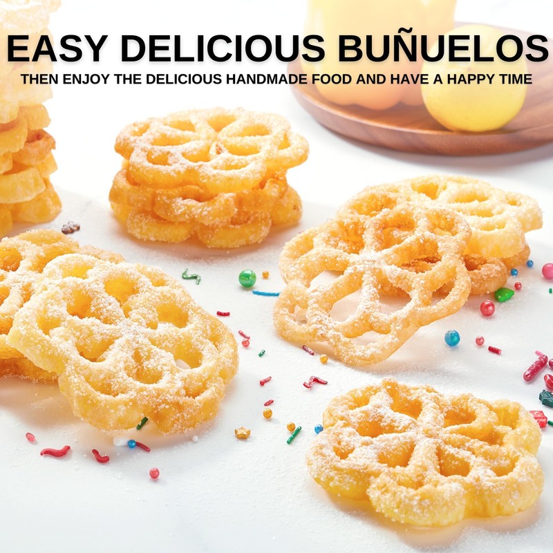 MUMSUNG Bunuelos Mold with Handle, 304 Stainless steel Rosette Maker