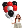 12" Latex Vibrant White, Red, Black Colour Combination Plain Balloons