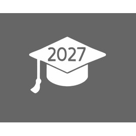 2027 Graduation Cap Iron On Decal, Heat Transfer Patch, HTV Graphic Class of 2027 TShirt Sticker, DIY Crafts, Pick Size Color, Iron-On Almost Anything in 5 Min (White)