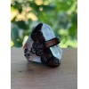 Gray Wolf Collections Druid Ring, Tooled Leather, Raw Quartz Crystal,