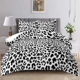 Raphus cucullatus White Leopard Print Comforter Queen,Cheetah Bedding,White Comforter Cheetah Print Sheets,Cheetah Comforter Set,Hunting Bedding,Animal Theme Decor Suitable for Boys Girls