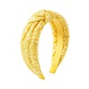 Yellow Glitter Knotted Headband,Women Fashion Sequin Wide Hair Band