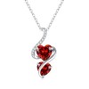 LOUISA SECRET Unique Double Heart Necklace Gifts for Wife Women,