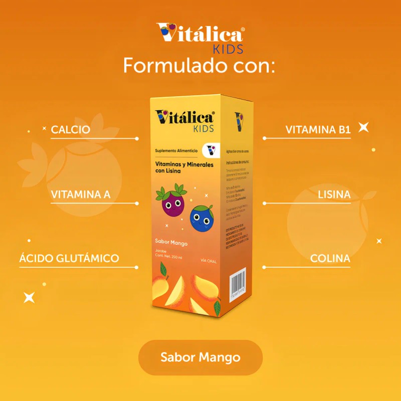 Vitalica Kids Suplemento Alimenticio Jarabe 250 Ml