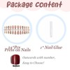 BABALAL Press on Nails False Nails Medium Almond Design Brown