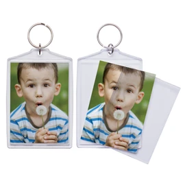 Snapins 2.5" x 3.5" Jumbo Acrylic Snap-in Photo Keychains - Pack of 36
