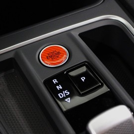 Gel Sticker 3D for Emblem Start Stop Button Doming Cover Car Sticker Keyless GO Push Switch Button Cover Car Accessories DM005 (Carbon Red)