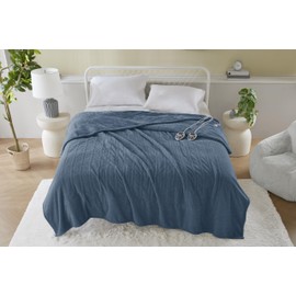 Serta Heated Blanket, Electric King Size Blanket, Soft, Warm, Fuzzy Heating Blanket King for Office, Couch, 1-12 hr Auto Shut Off Timer, 10 Lv Heat Setting, ETL Certified, King 100" x 90" Navy