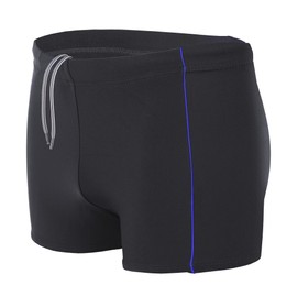 Aquarti Men's Swimming Trunks Short with Contrast Piping, black/blue