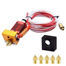 Luabue 6pcs Hotend 3D Printer Extruder Mounted 5 x 0.4 mm Nozzle Hot End 24V 40W Metal Extruder Hotend Kit for Ender 3 Ender 3 Pro