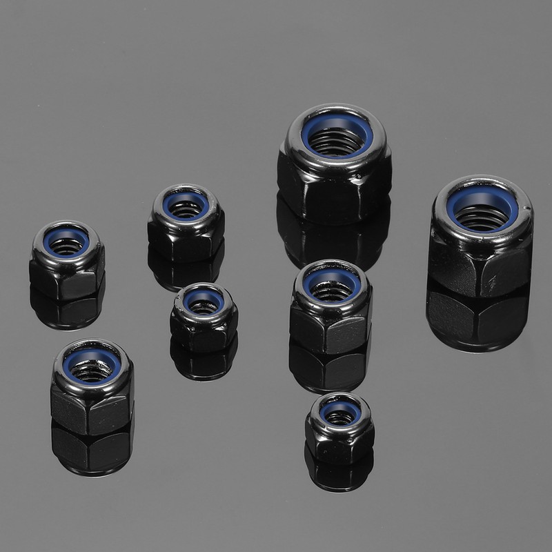 M8 x 1.25mm Nylon Insert Hex Lock Nuts 100Pcs 304