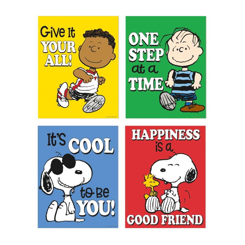 Eureka Peanuts Mini Classroom Poster Set for Teachers, 11" x