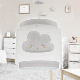 Dalber Lamp Children's Room, Children's Lamp, Pendant Light, Ceiling Light, Children's Room, Baby Dreams Cloud, Grey, 76012E, E27