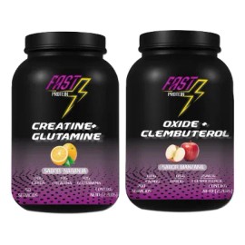 Creatina + Glutamina + Oxido + Clembu 1kg C/u 50 Servicios Naranja - Manzana